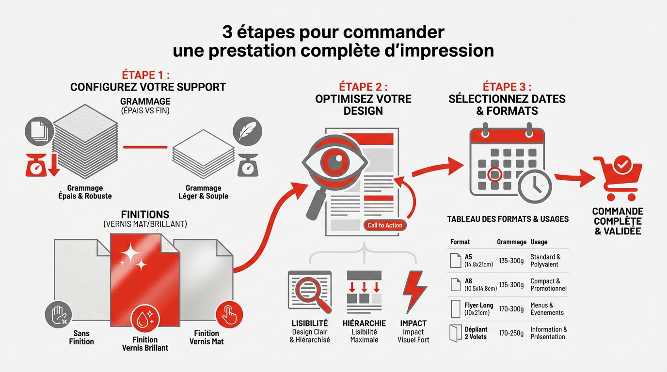 Processus de commande d'impression et distribution de flyers